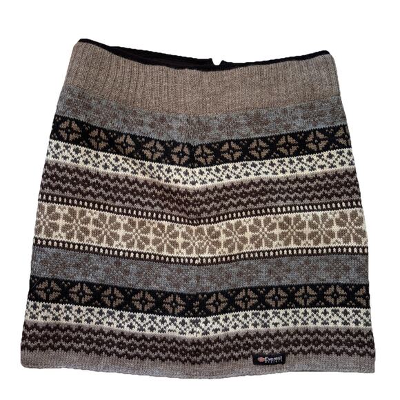 Everest Designs Wool Skirt Gray Nordic Fair Isle Medium M Lined - Picture 1 of 9